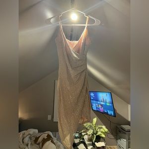 homecoming dress. sequence nude above knee dress. size small